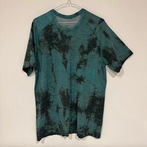 Lululemon Mens Metal Vent Tech Short Sleeve Green Black Dye Size L